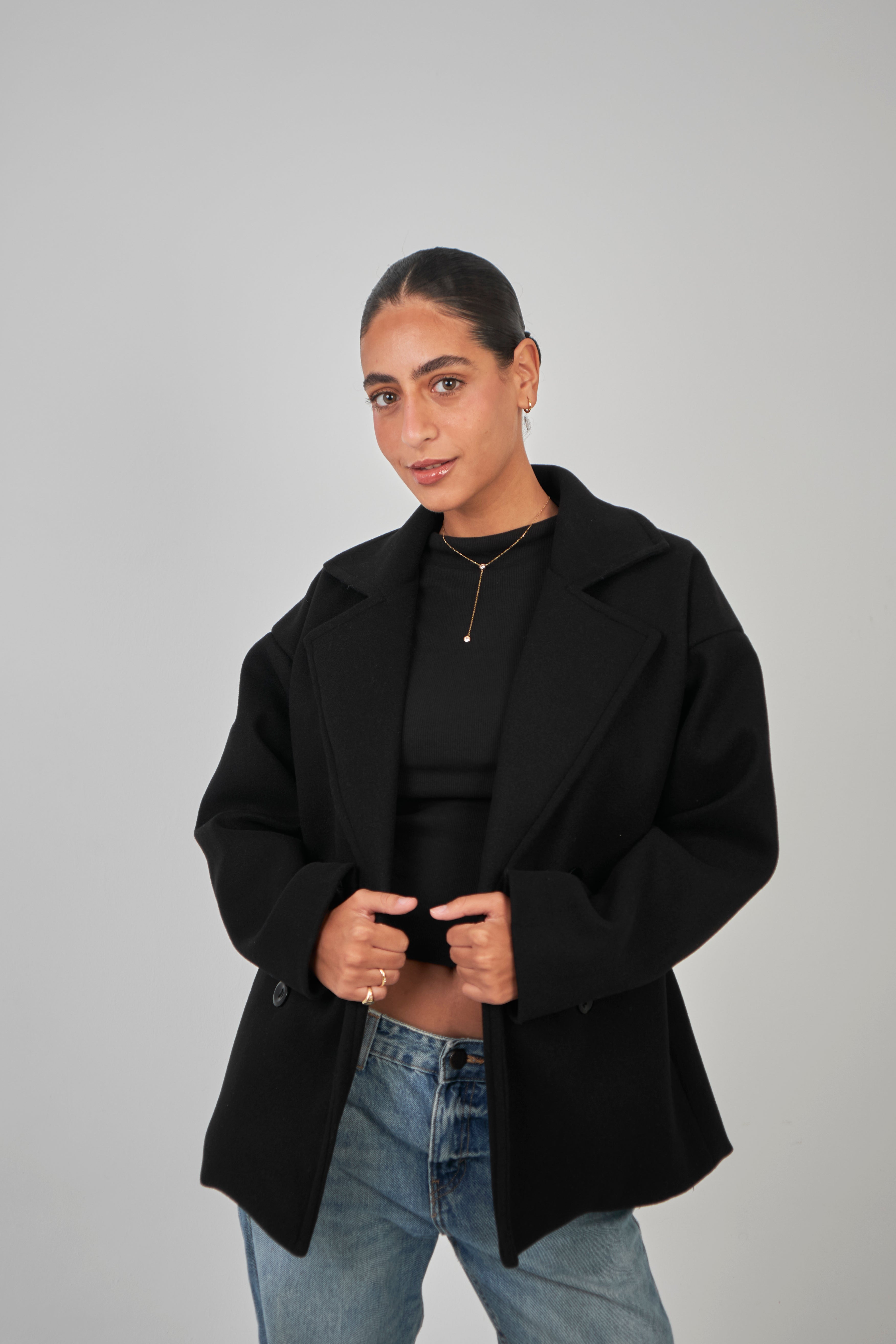 Wool Jacket Black – NAZIHA