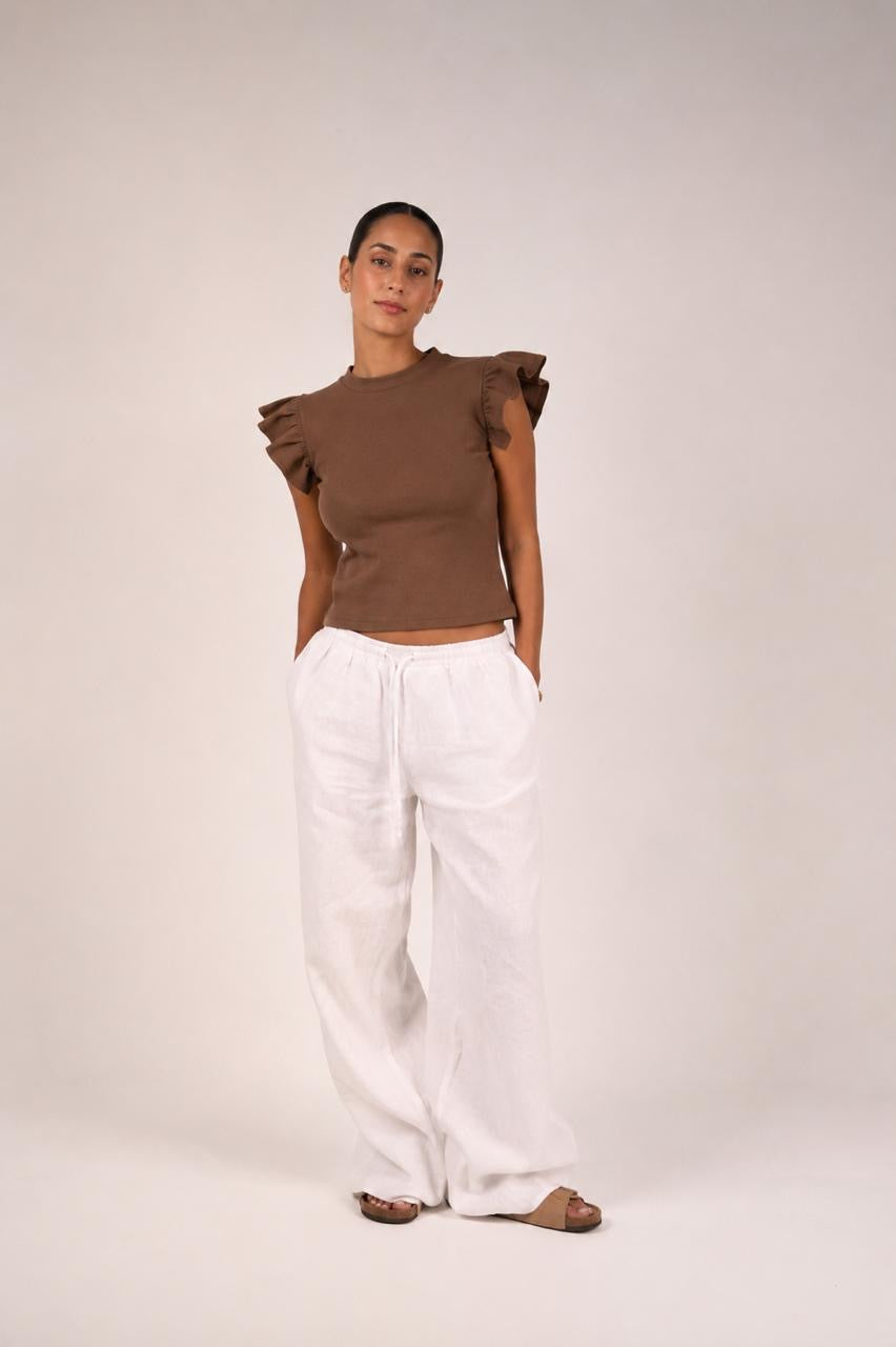 Burgundy Ruffle Top – NAZIHA