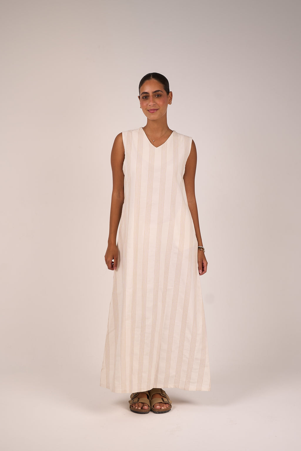 Ivory Stripe Maxi Dress