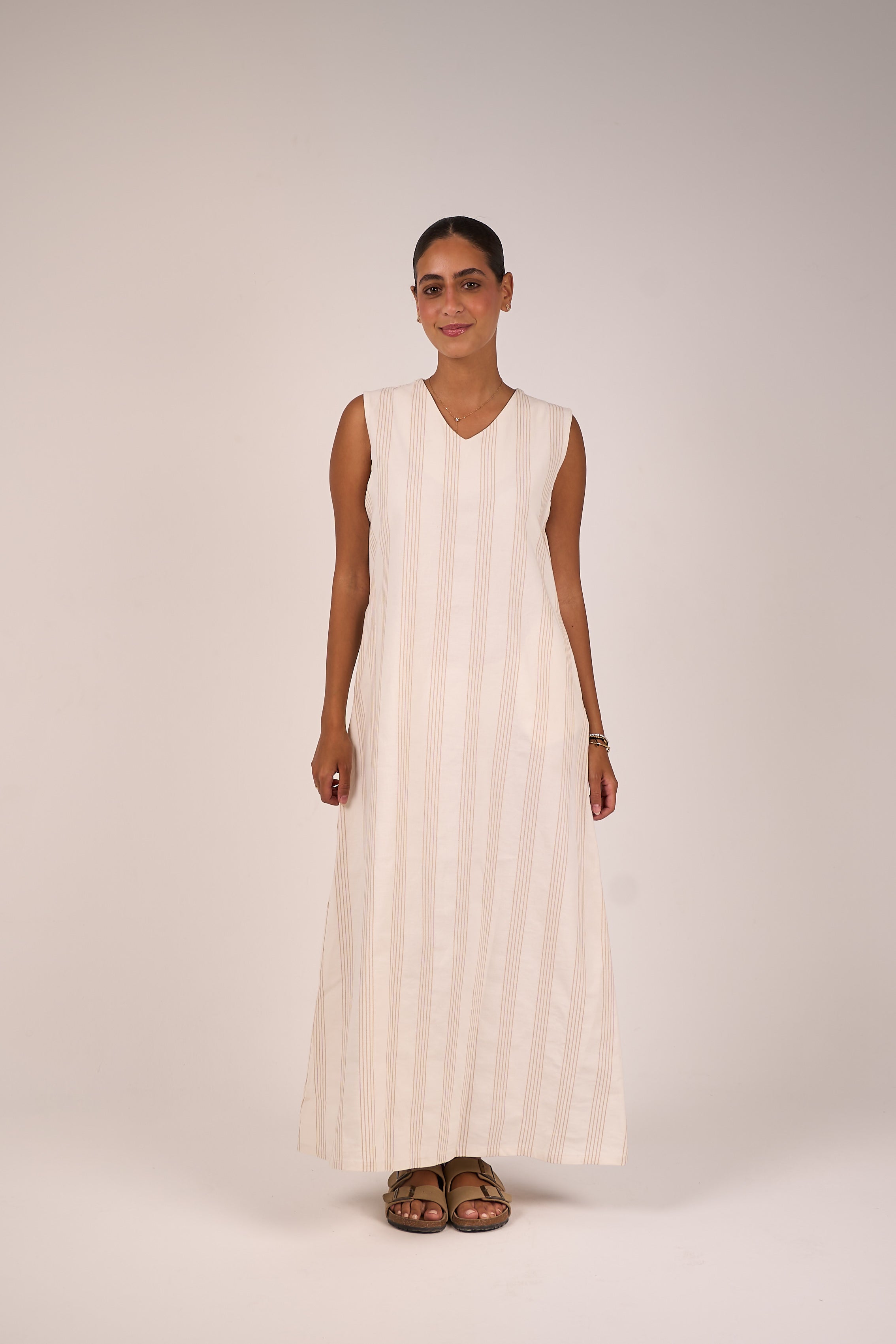 Ivory Stripe Maxi Dress