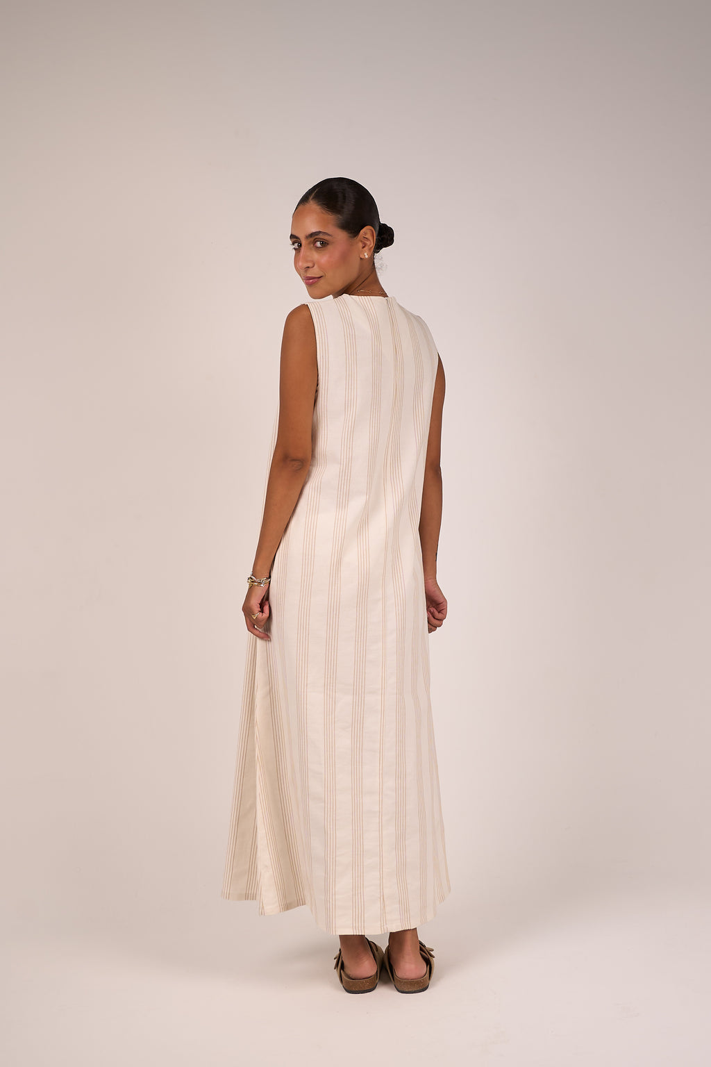 Ivory Stripe Maxi Dress