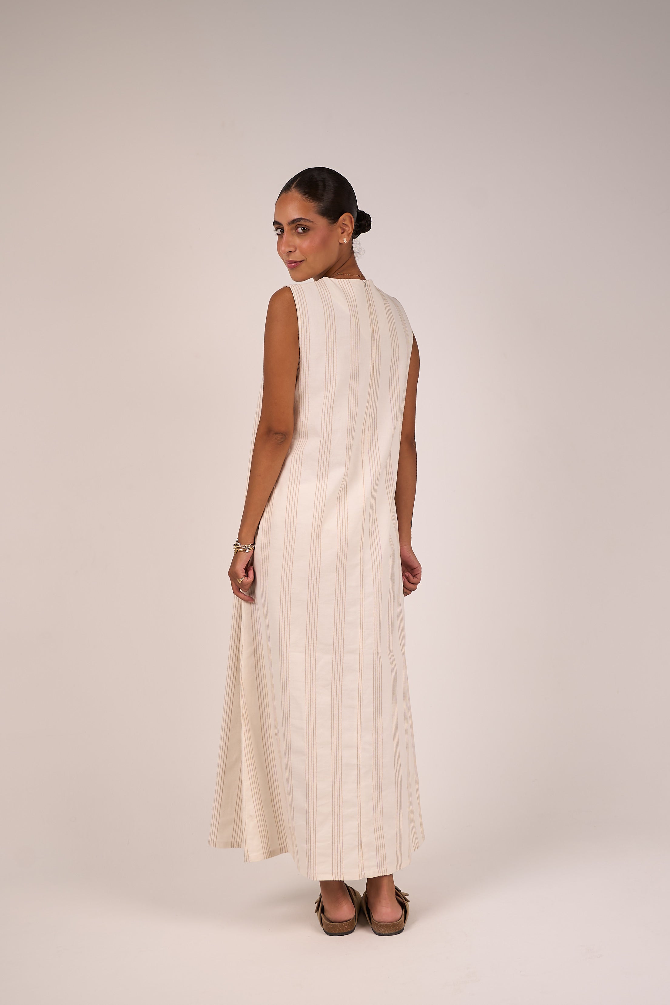 Ivory Stripe Maxi Dress