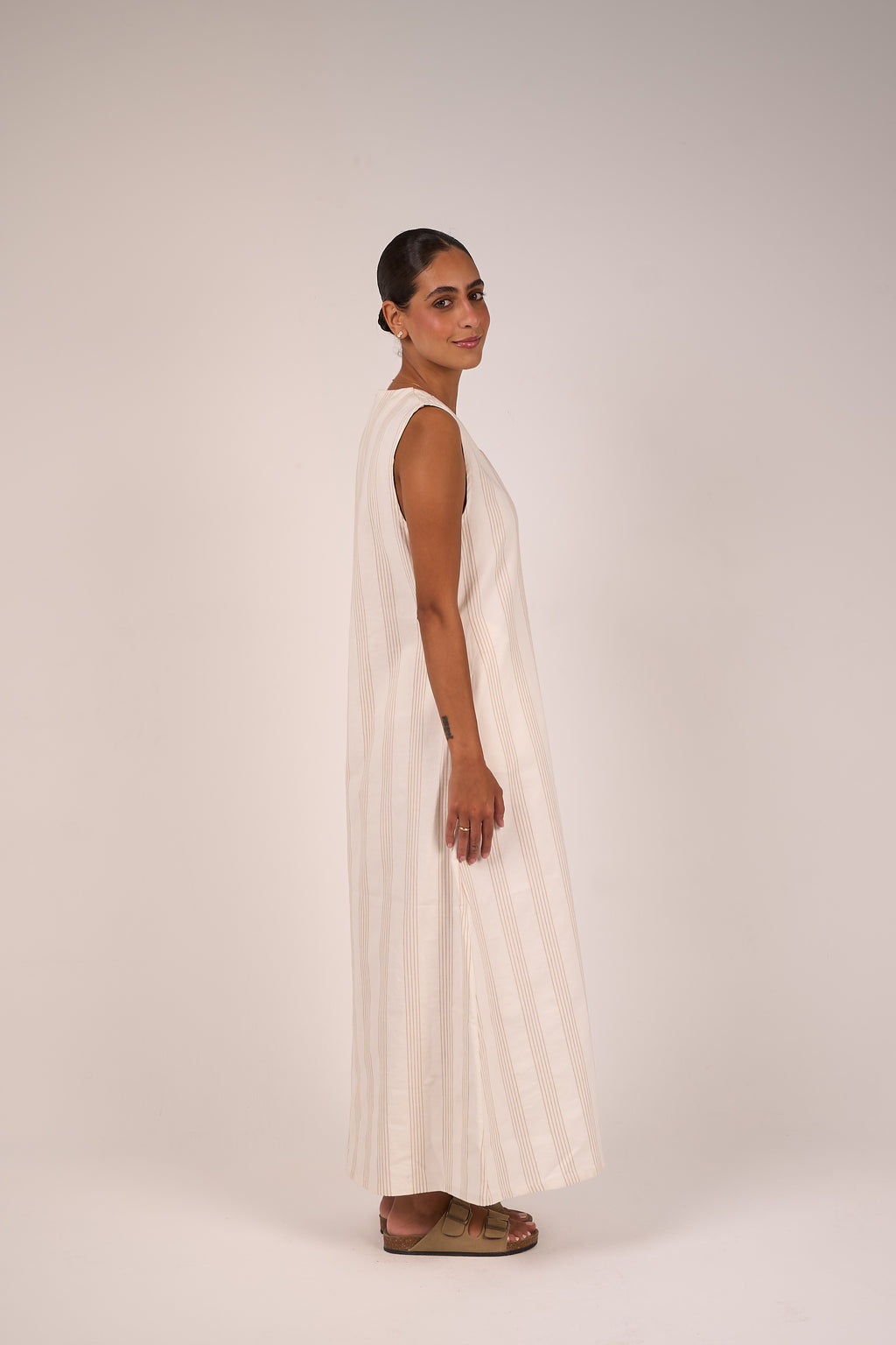 Ivory Stripe Maxi Dress