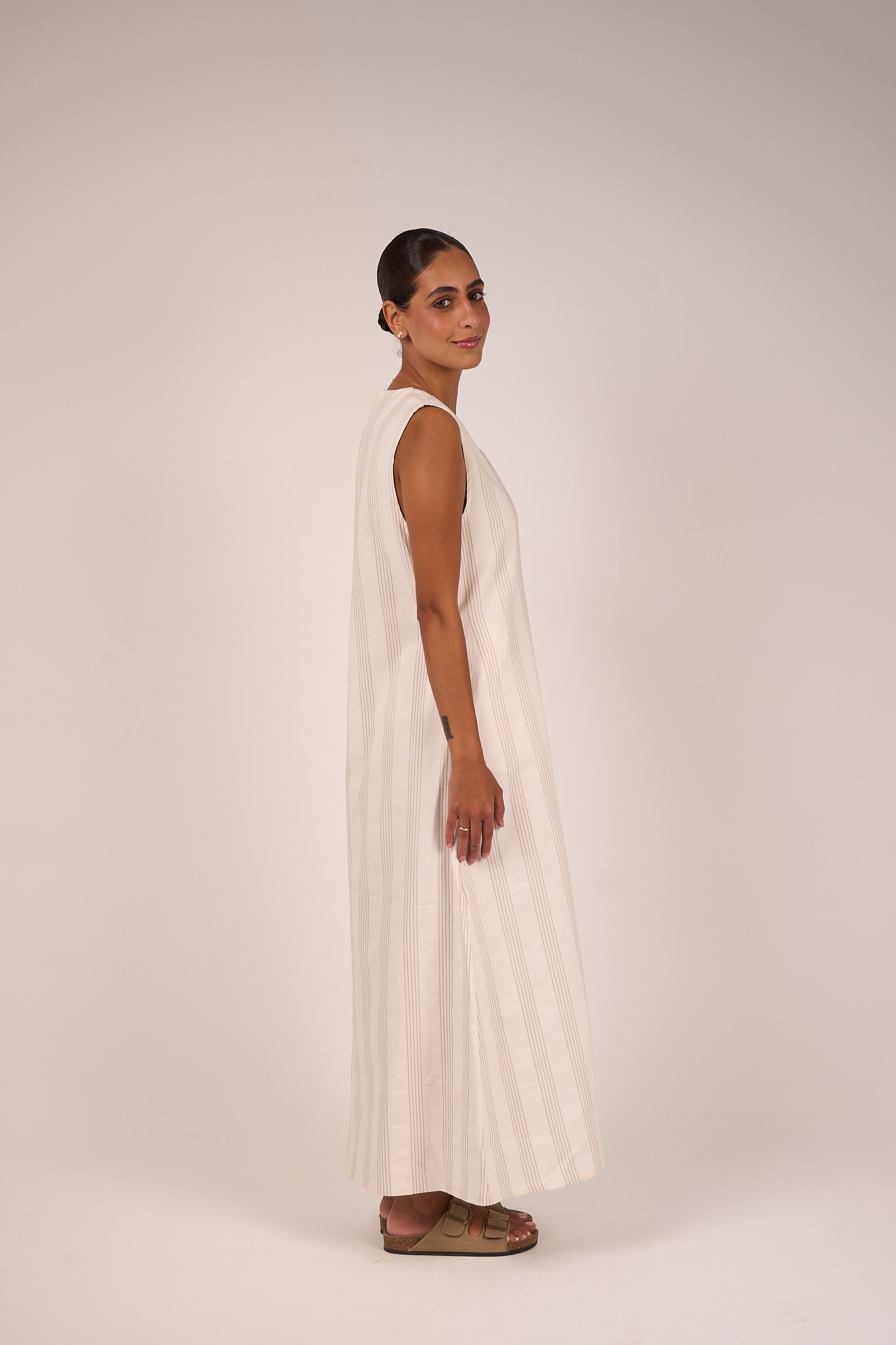 Ivory Stripe Maxi Dress