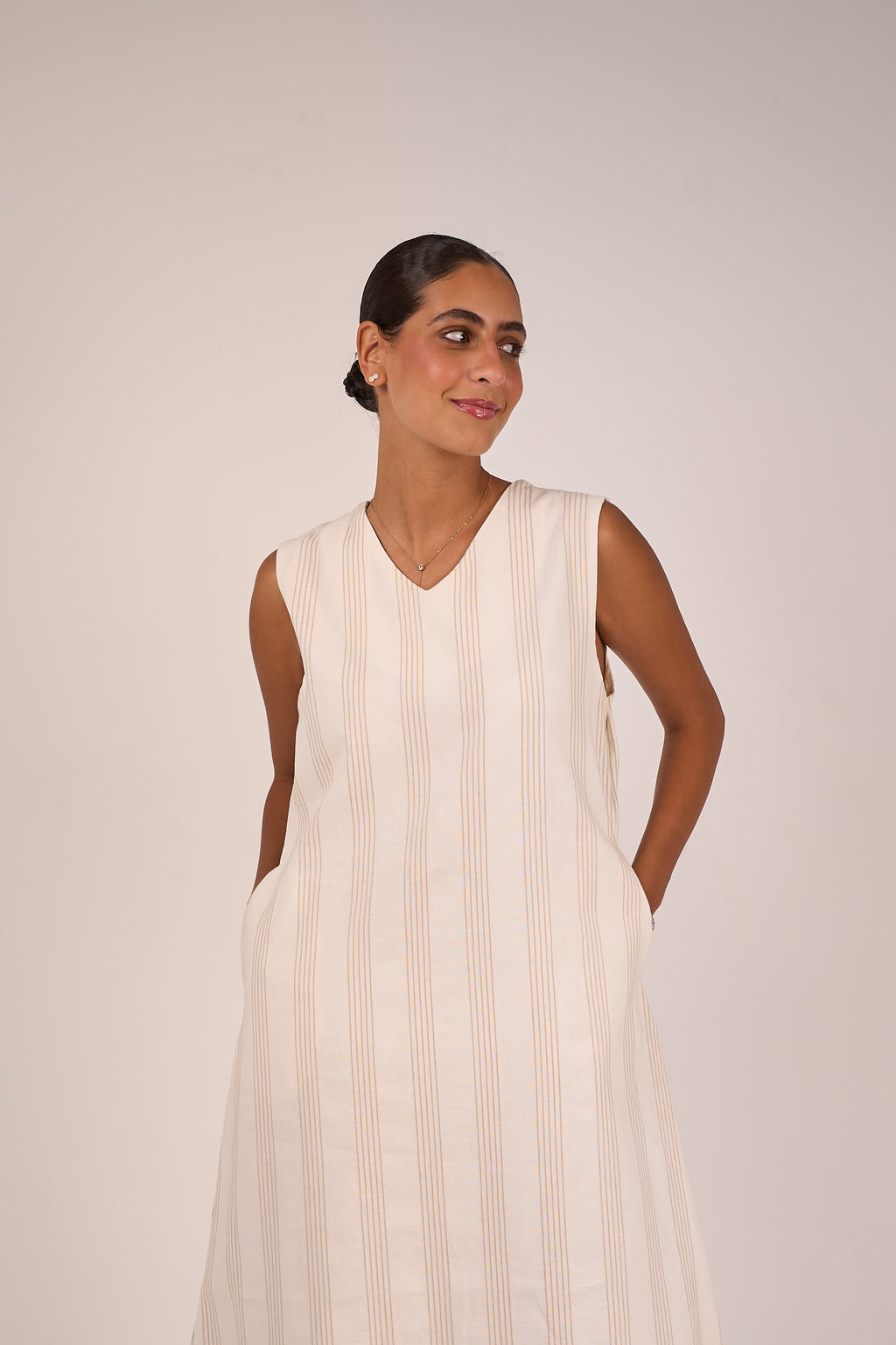 Ivory Stripe Maxi Dress