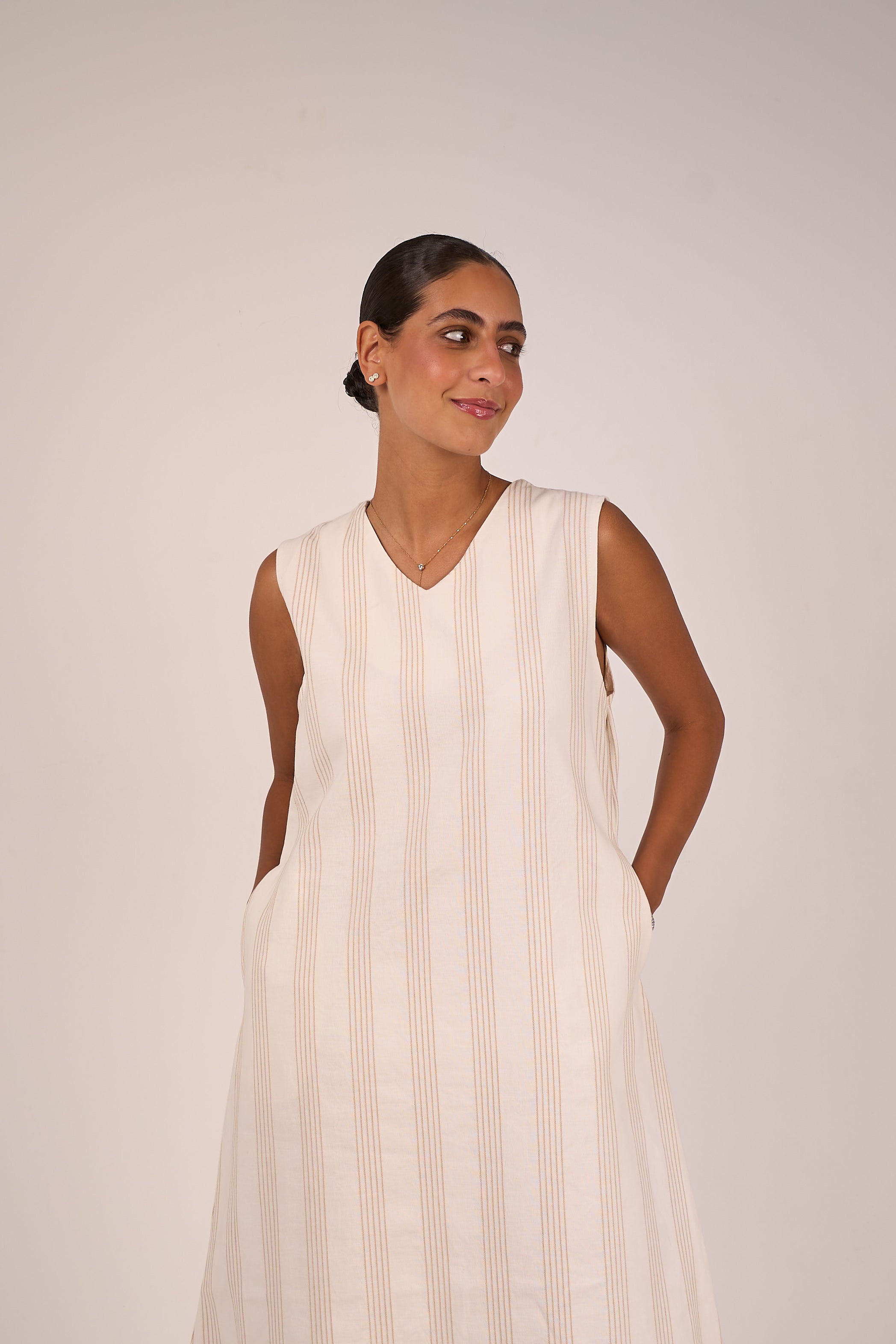 Ivory Stripe Maxi Dress