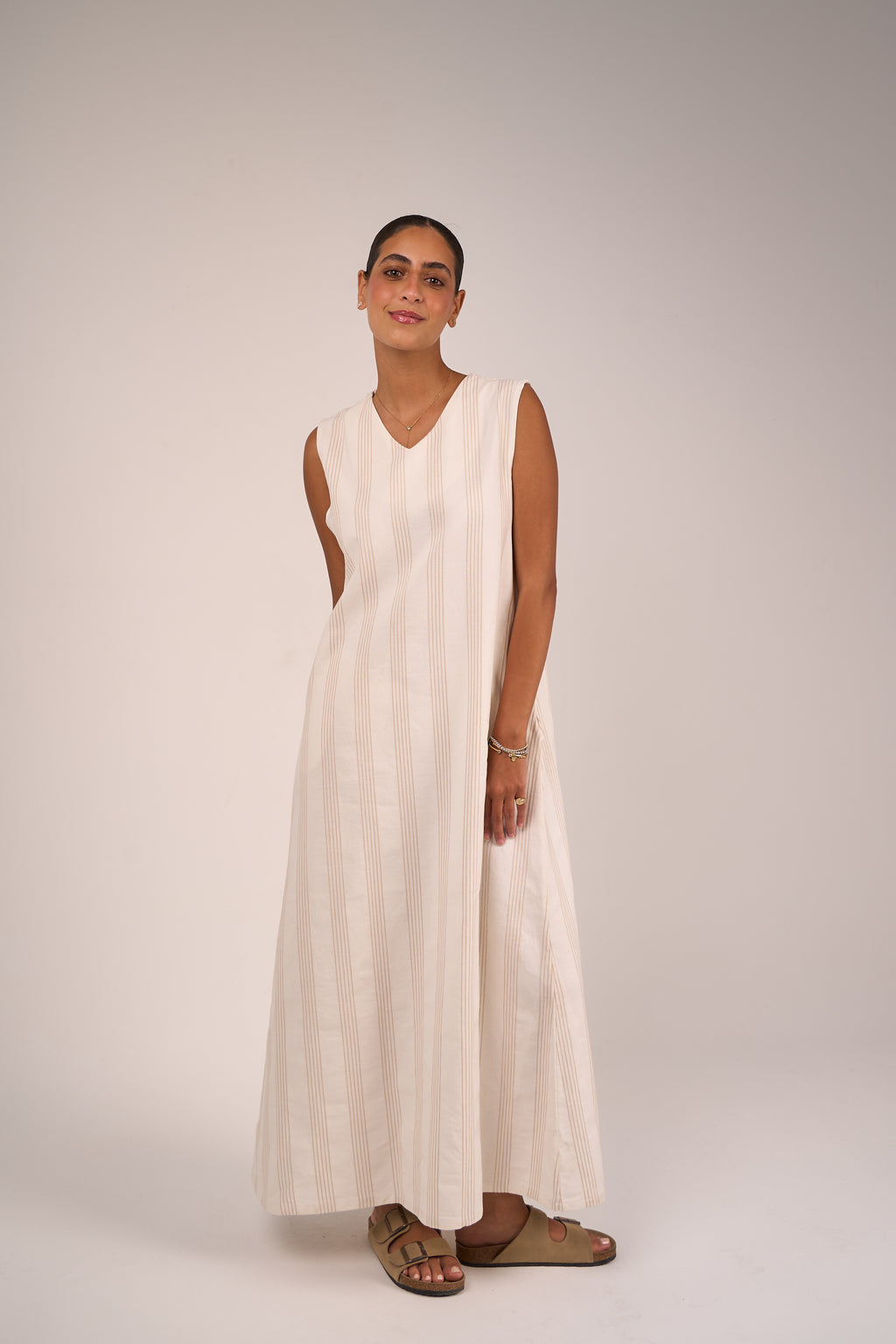 Ivory Stripe Maxi Dress
