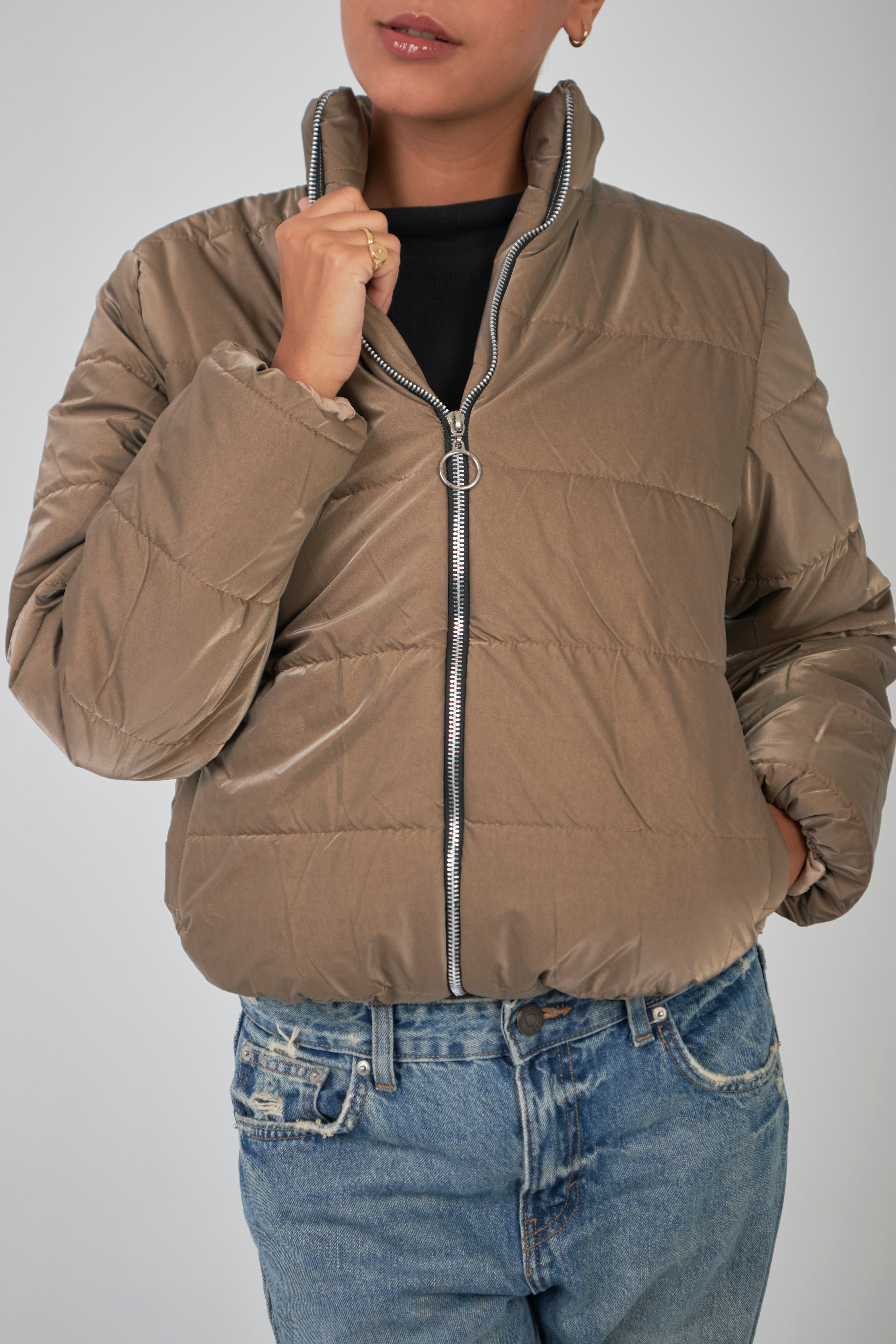 Puffer Jacket Metallic Copper