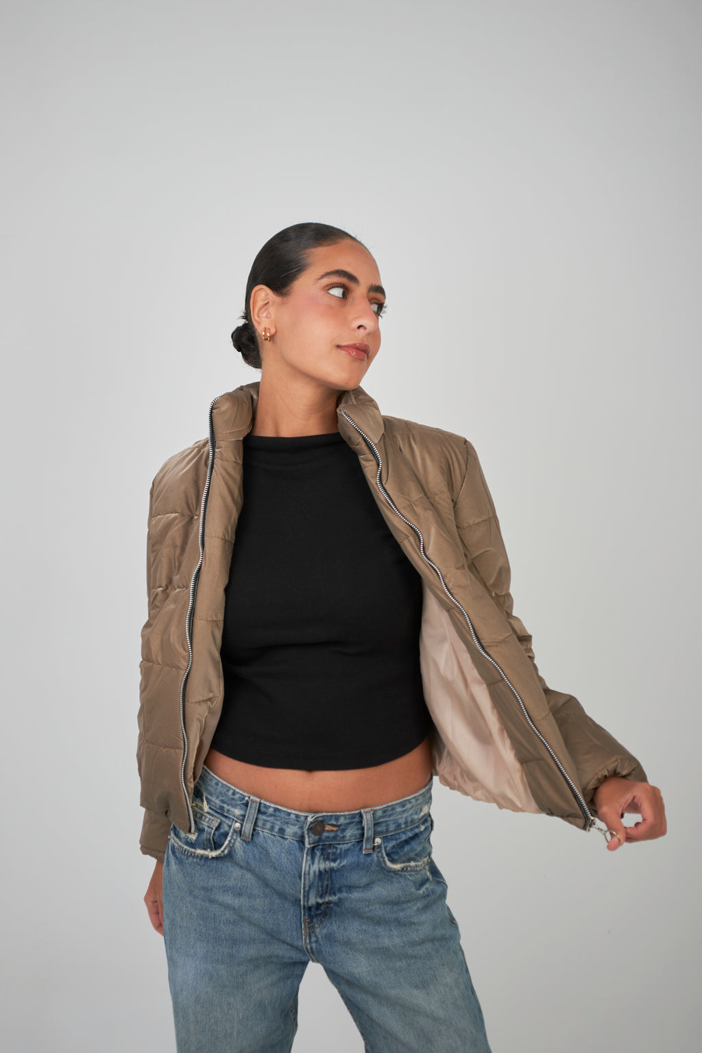 Puffer Jacket Metallic Copper