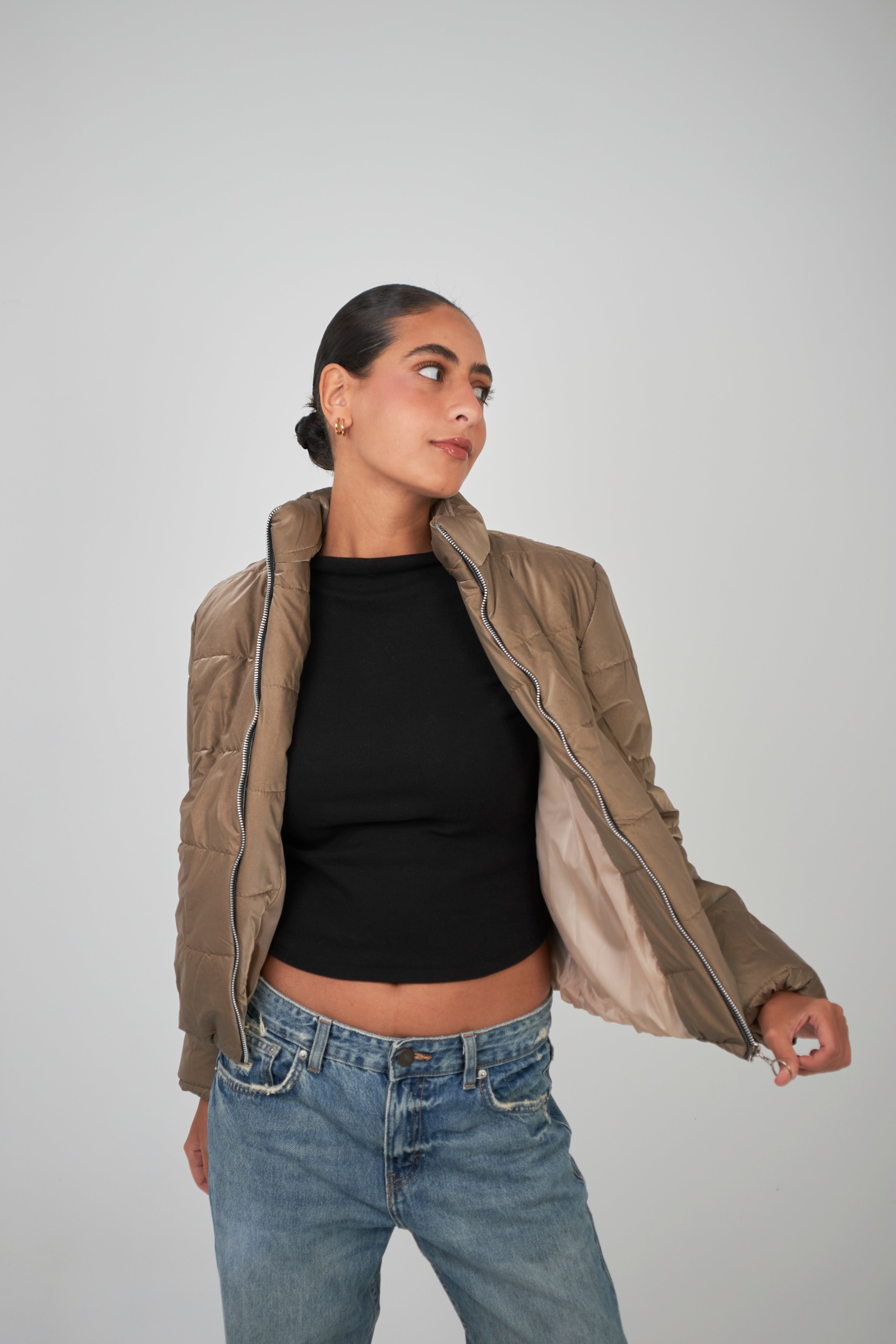 Puffer Jacket Metallic Copper