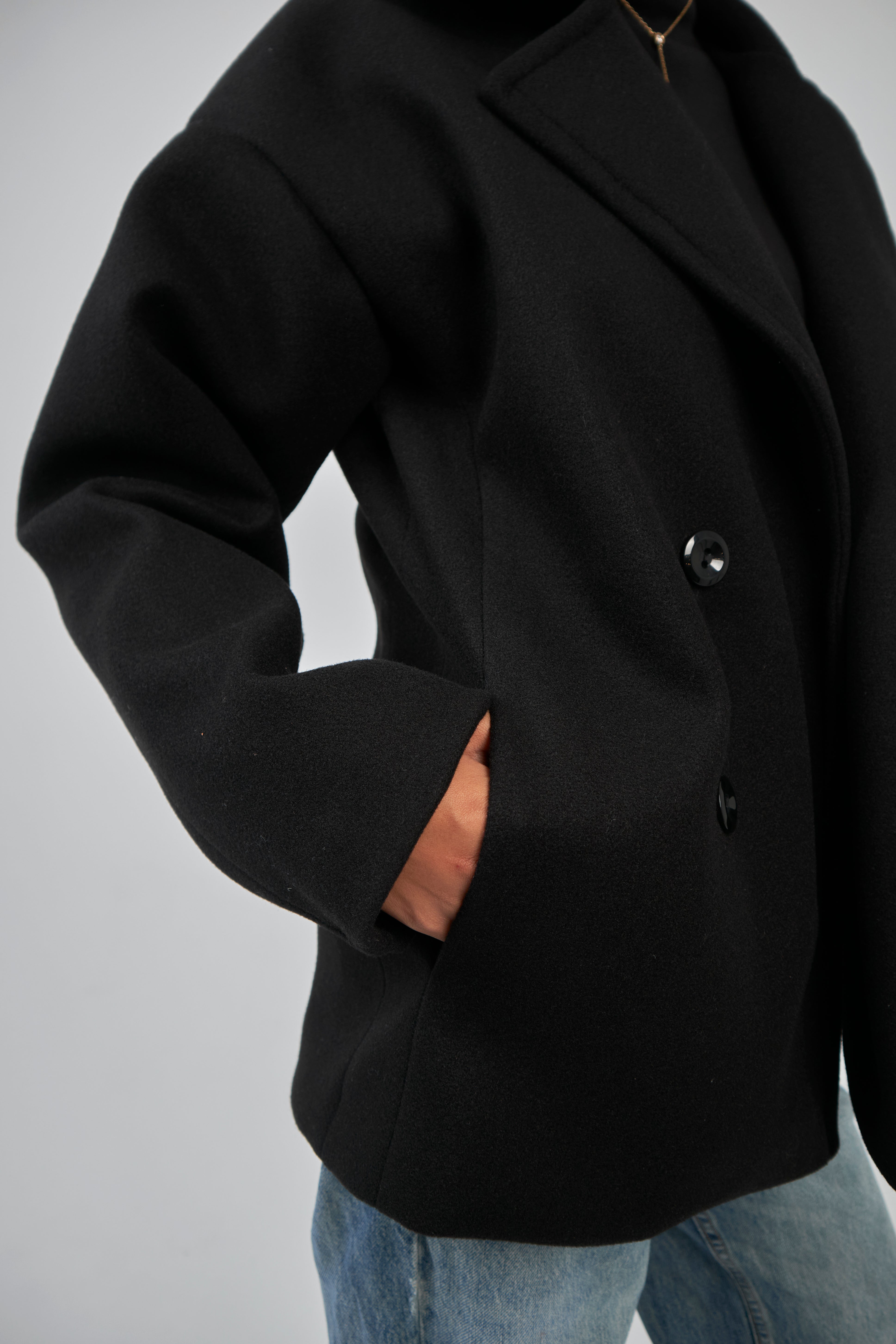 Wool Jacket Black – NAZIHA