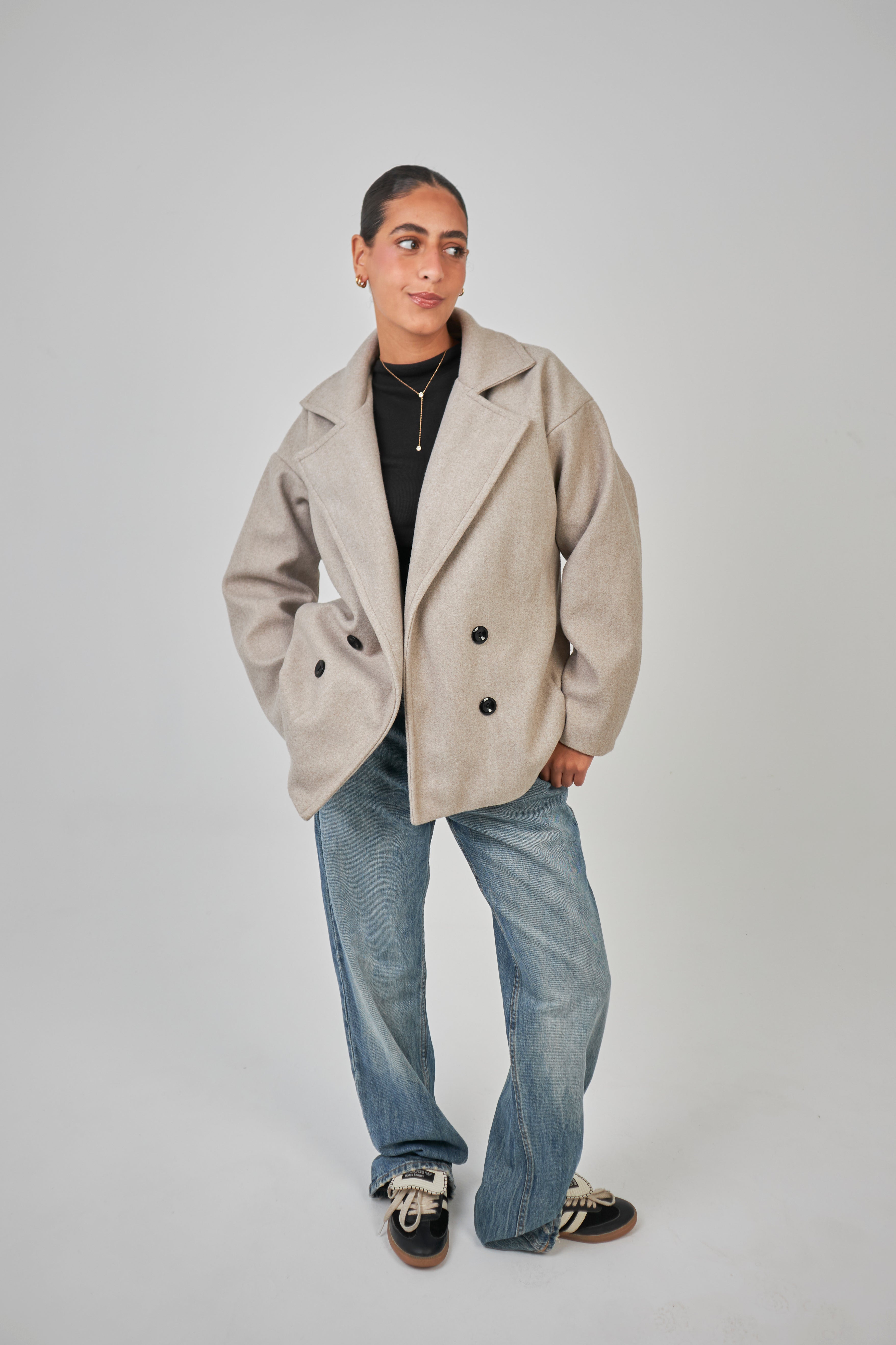 Wool Jacket Greige – NAZIHA
