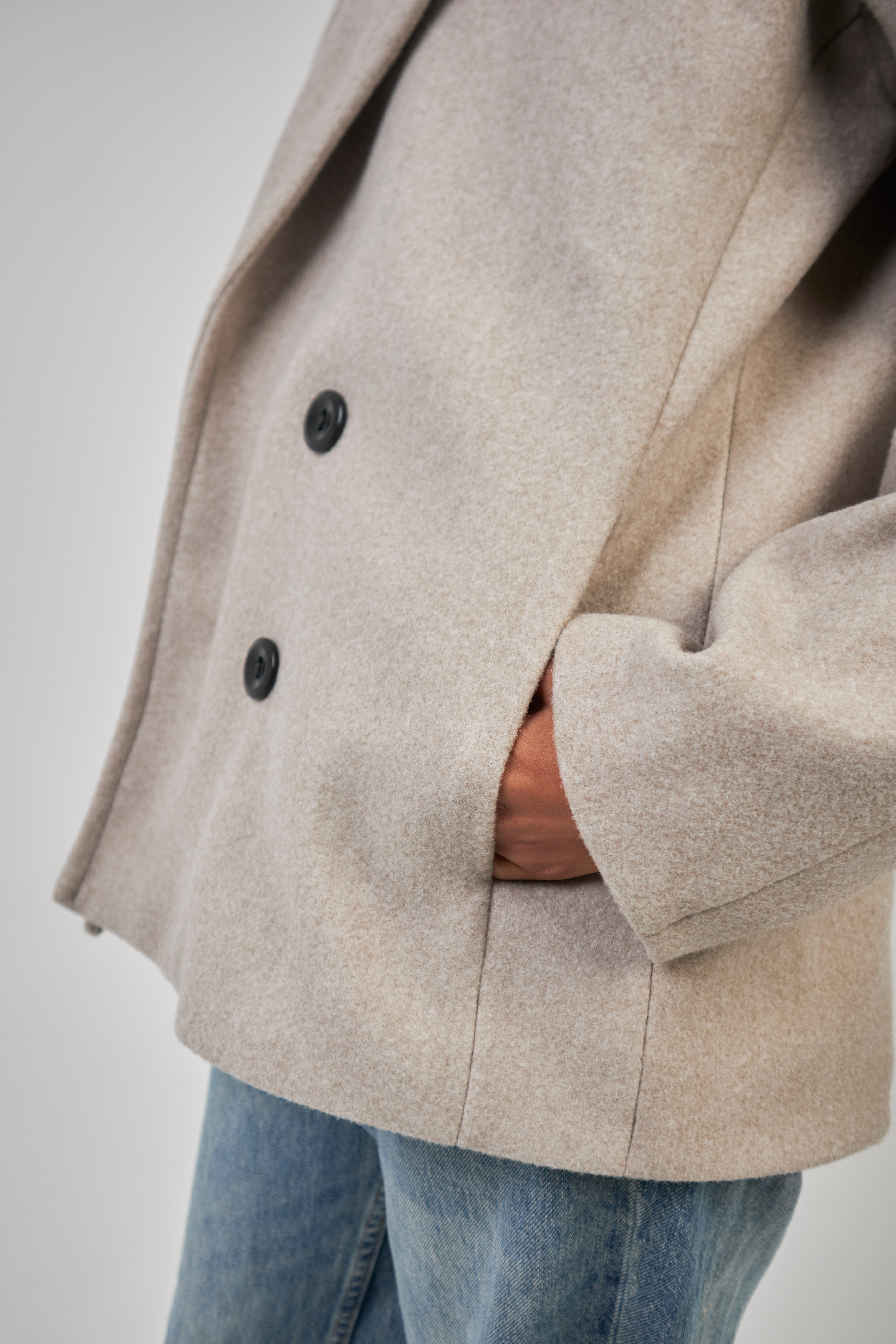 Wool Jacket Greige – NAZIHA