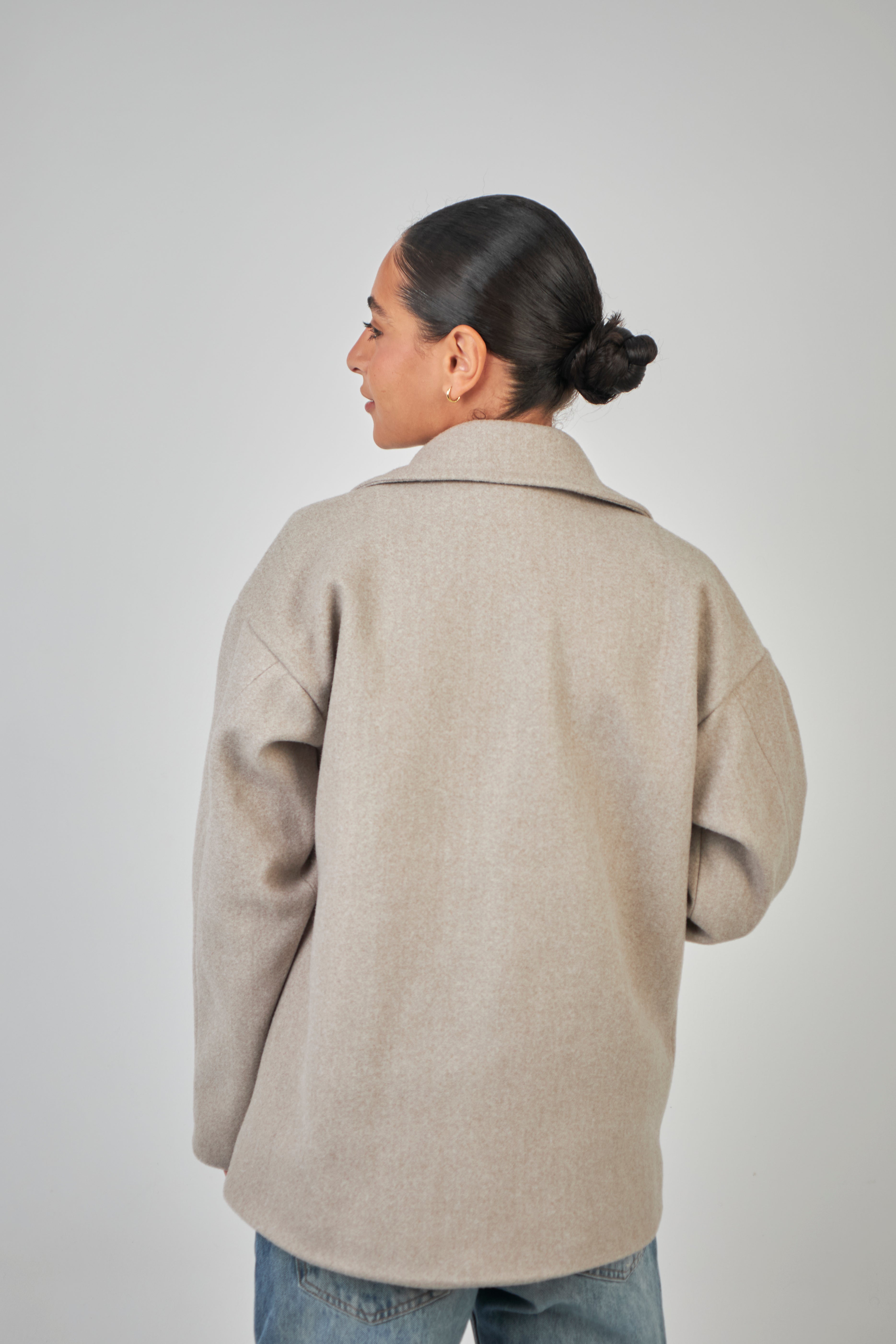 Wool Jacket Greige – NAZIHA