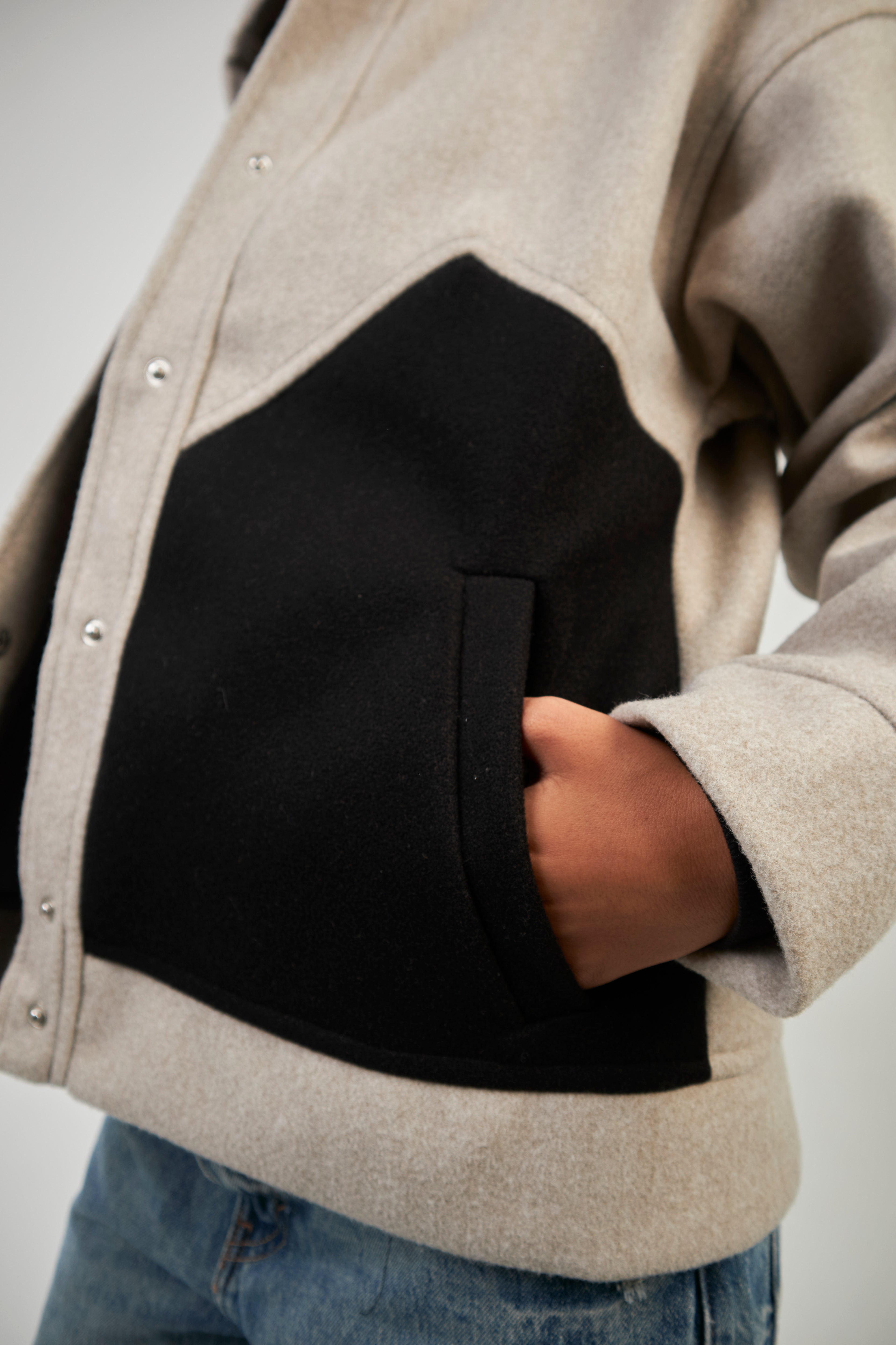 Wool Jacket Greige & Black