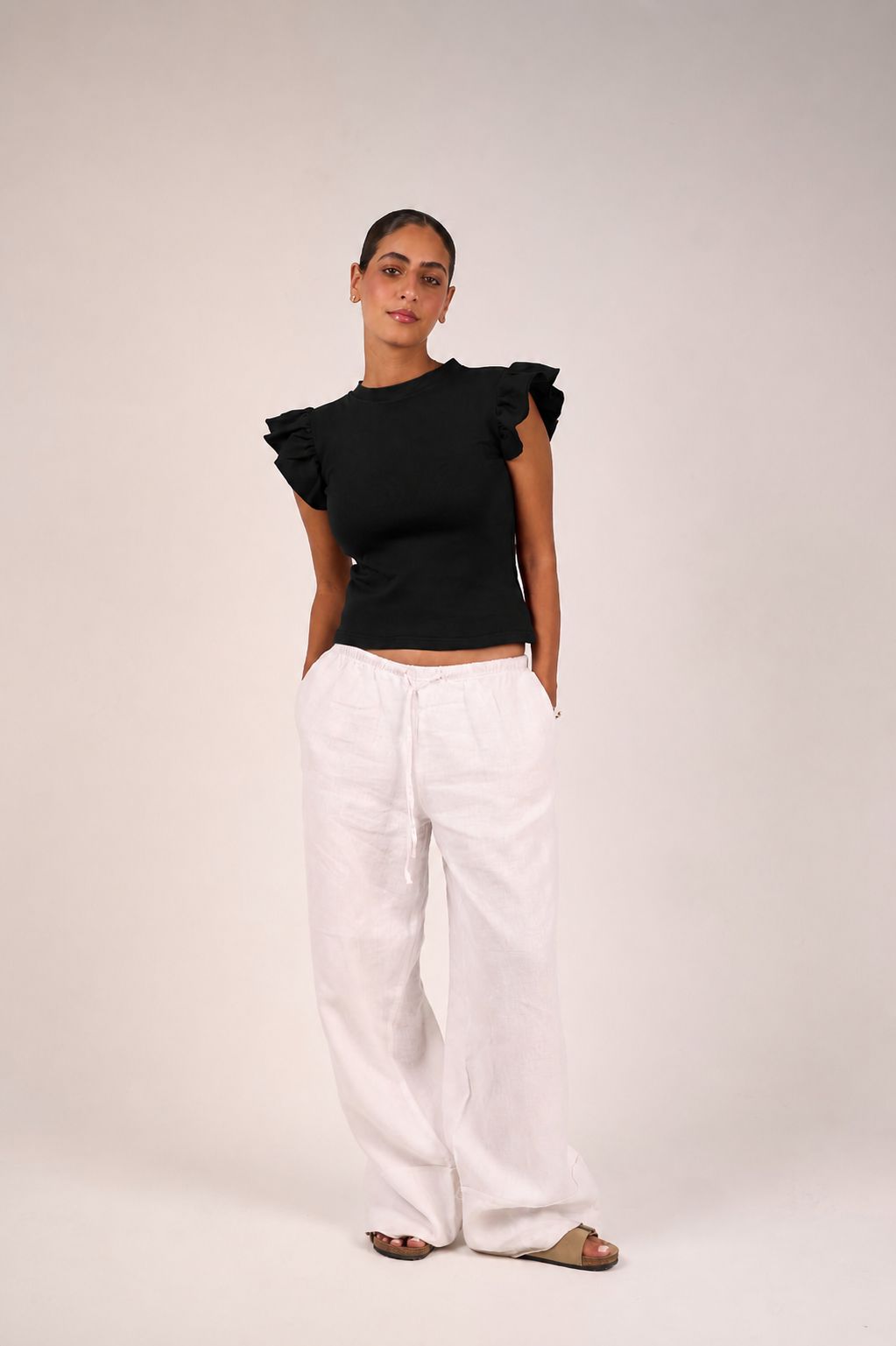Black Ruffle Top
